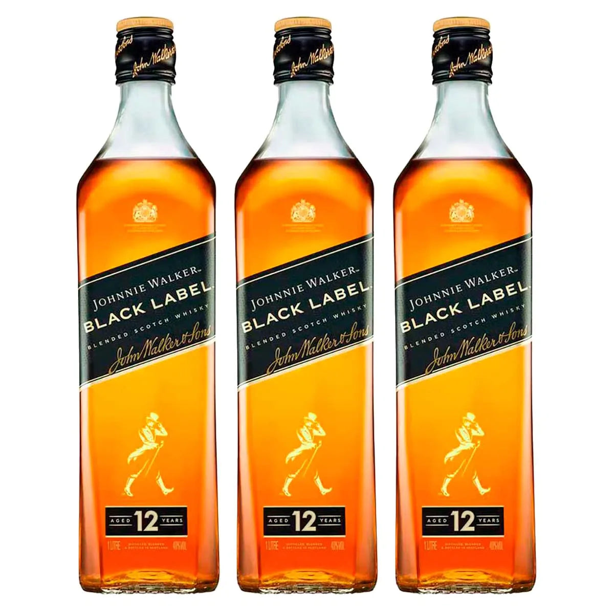 Whisky Johnnie Walker Black Label 1L 3 Unidades